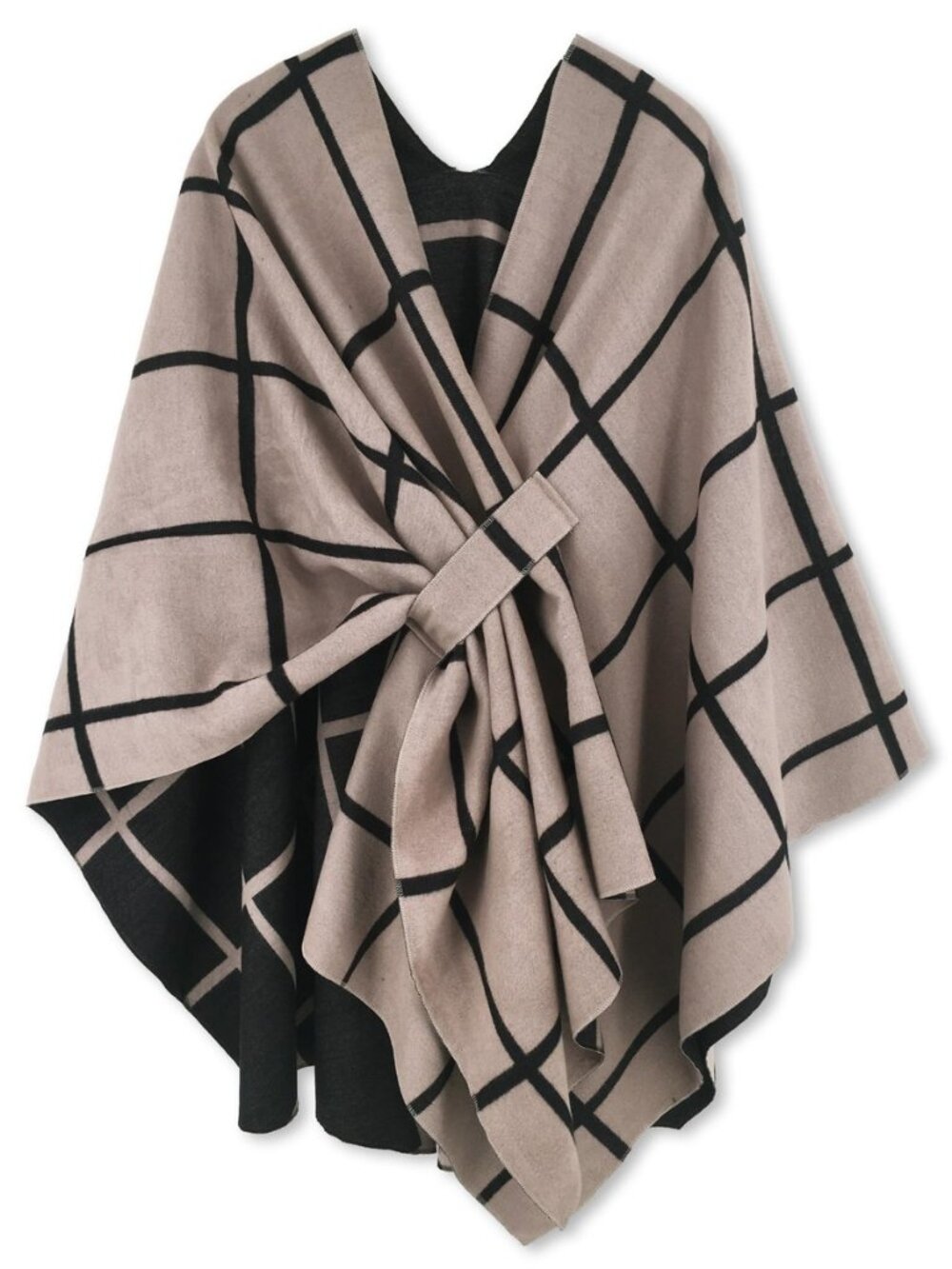 Women Shawl Wrap Poncho Open Front Cardigan Shawl for Fall Winter